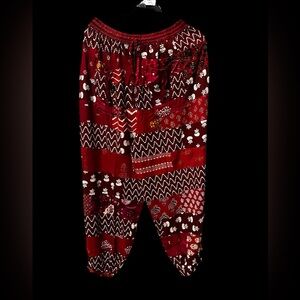 Wine #5 NWT 100% rayon patchwork jogger bottom pants